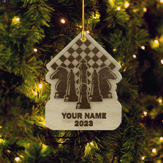Personalized Name Chess Ornament Gift for Men Women Chess Team Player N07