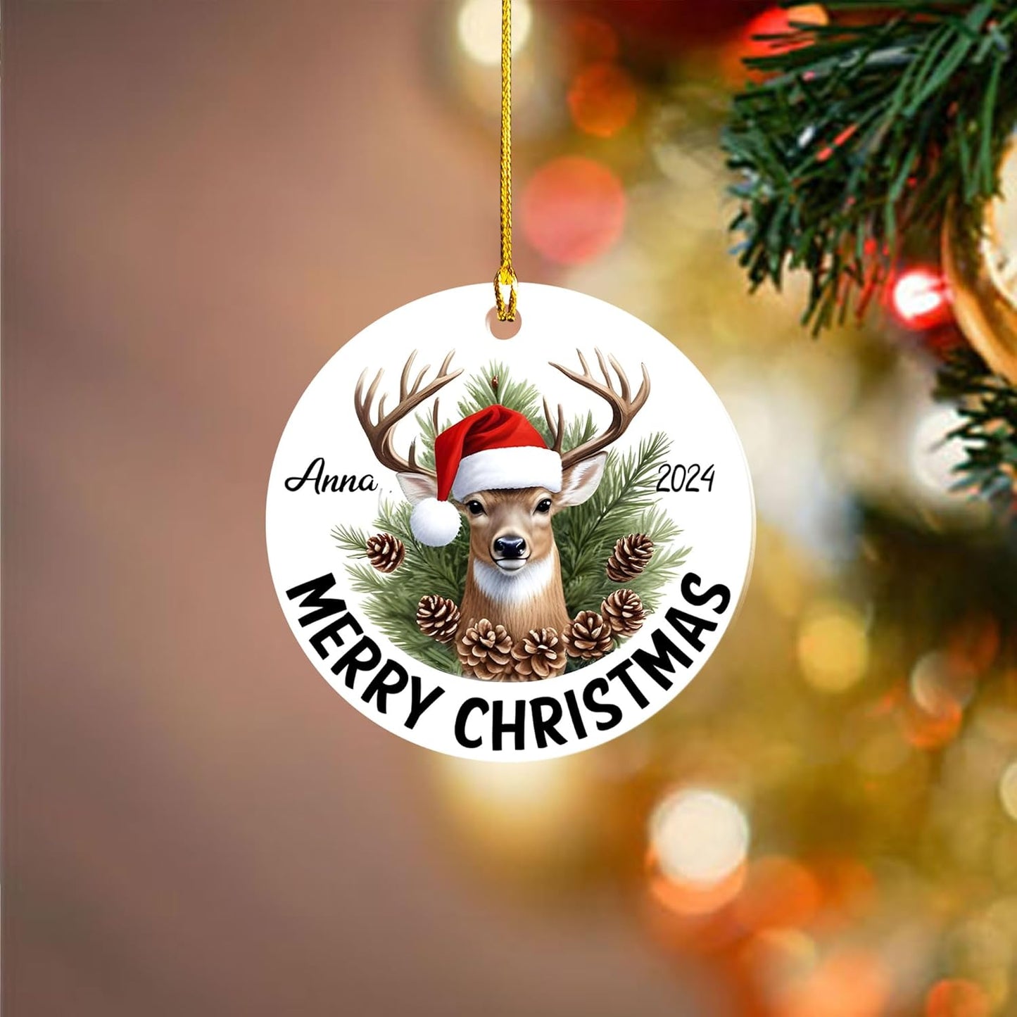 Personalized Hunting Ornament, Hunter Christmas Acrylic Ornament 2025 T12