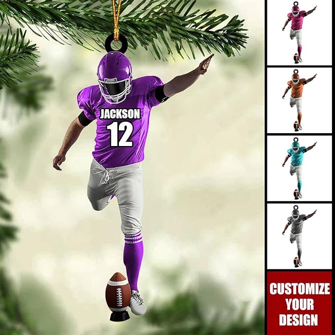 Personalized Football Player Ornament - American Football Ornament Gift LL32