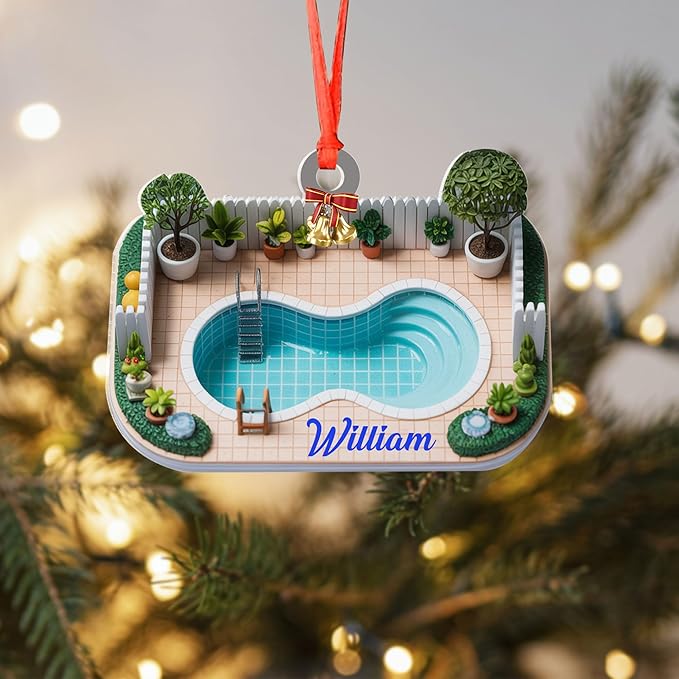 Custom Swimming Ornament - Swimmer Christmas Gift for Boys, Girls & Pool Lovers LL26