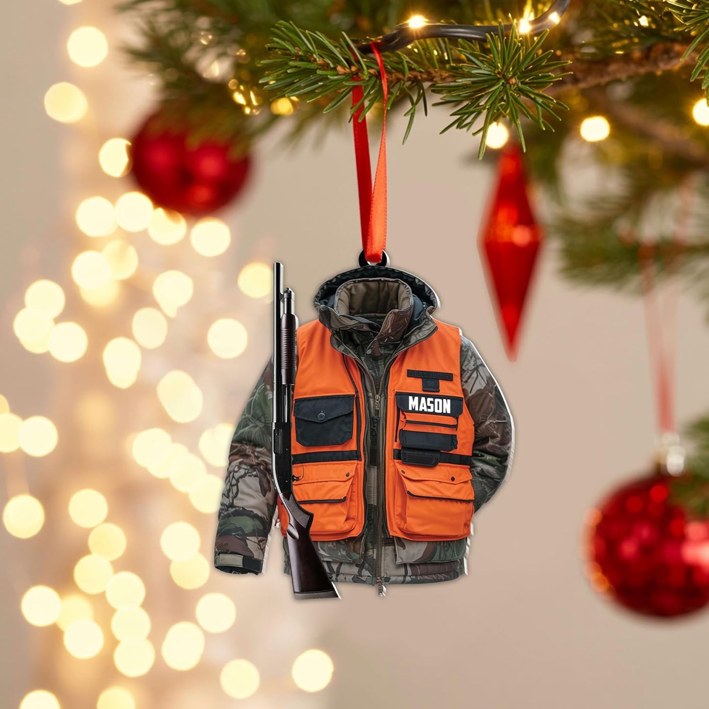 Personalized Hunting Ornament, Hunter Christmas Acrylic Ornament 2025 T02