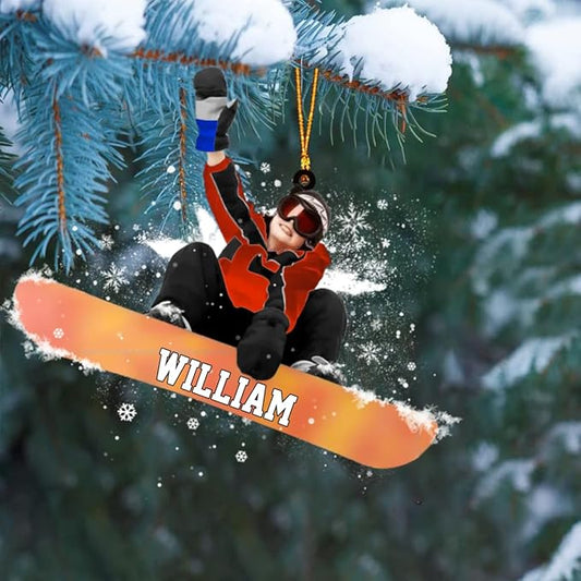 Personalized Snow Skiing Ornament, Custom Colored Skiing Mask Shape Ornament N24