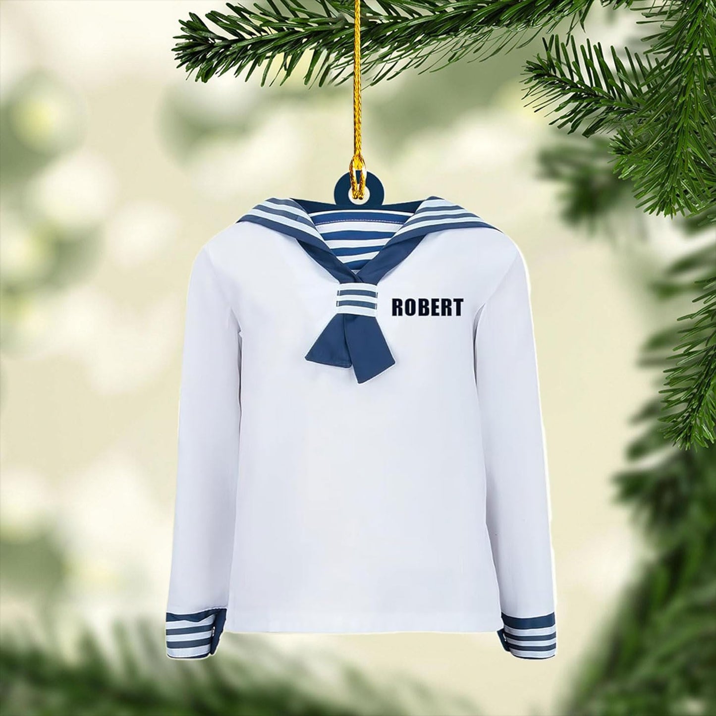 Custom Name Sailor Ornament – Personalized Captain Acrylic Sailing Ornament, Nautical Christmas Tree Decoration for Navy Lovers TS31