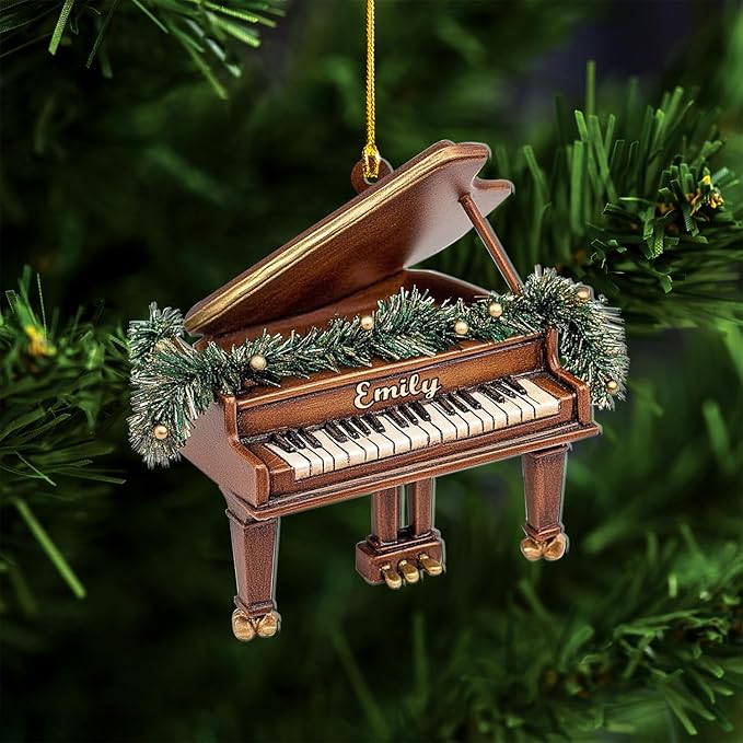 Customized Piano Ornament - Music Instrument Christmas Gift for Piano Lovers LL31
