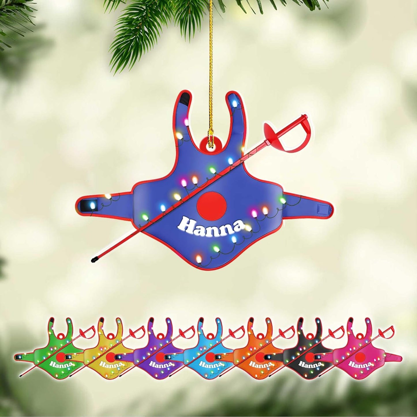 Personalized Fencing Christmas Ornament Christmas Tree Decor C04