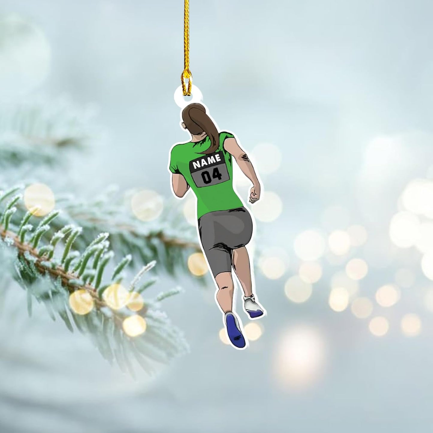 Personalized Marathon Ornament – Custom Name Acrylic Running Christmas Decoration, Runner Gift TM26