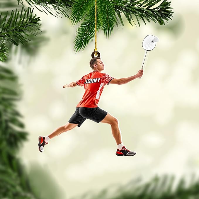 Custom Christmas Gift for Badminton Players, Sports Lovers Badminton Ornament LL24