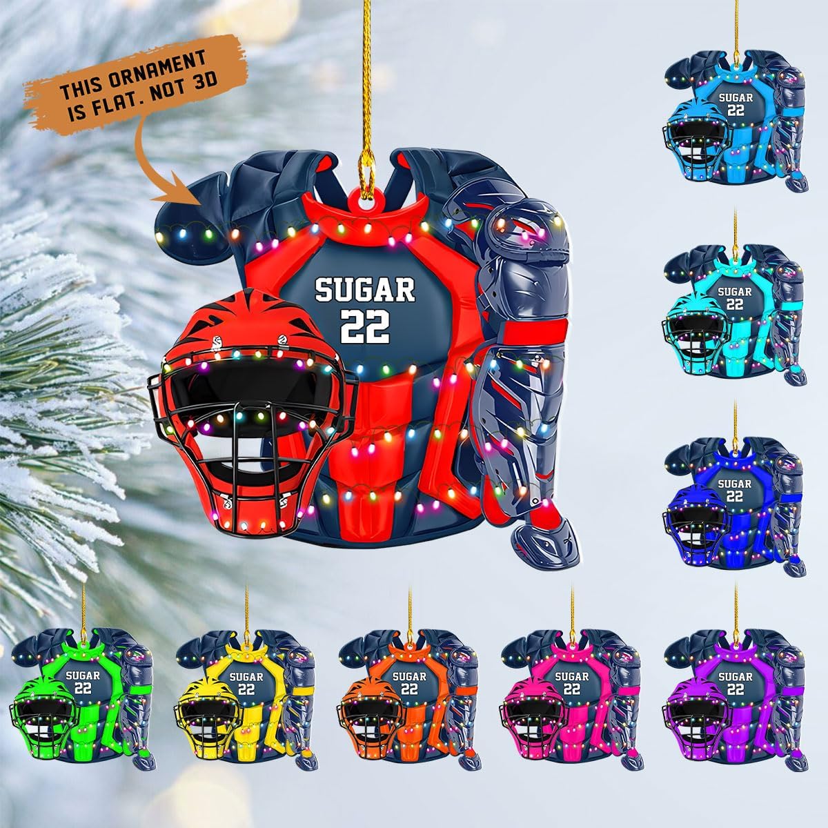 Personalized Softball Ornament – Custom Sports Christmas Tree C24