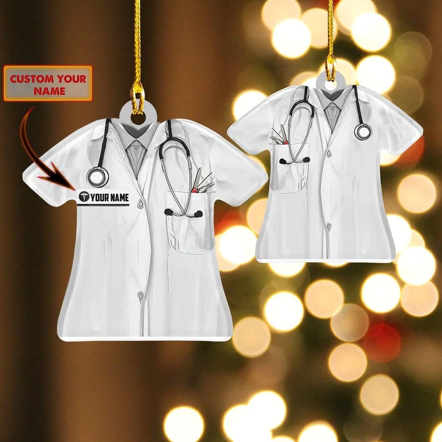 Custom Nurse Uniform Ornament - Nurse Christmas Ornament Design 13