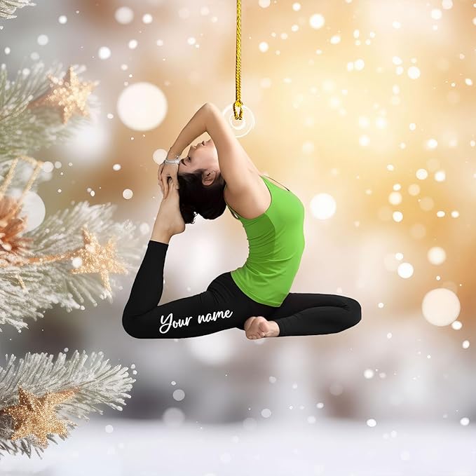 Personalized Yoga Lovers Ornament - Custom Yoga Christmas Decoration Gift LL2