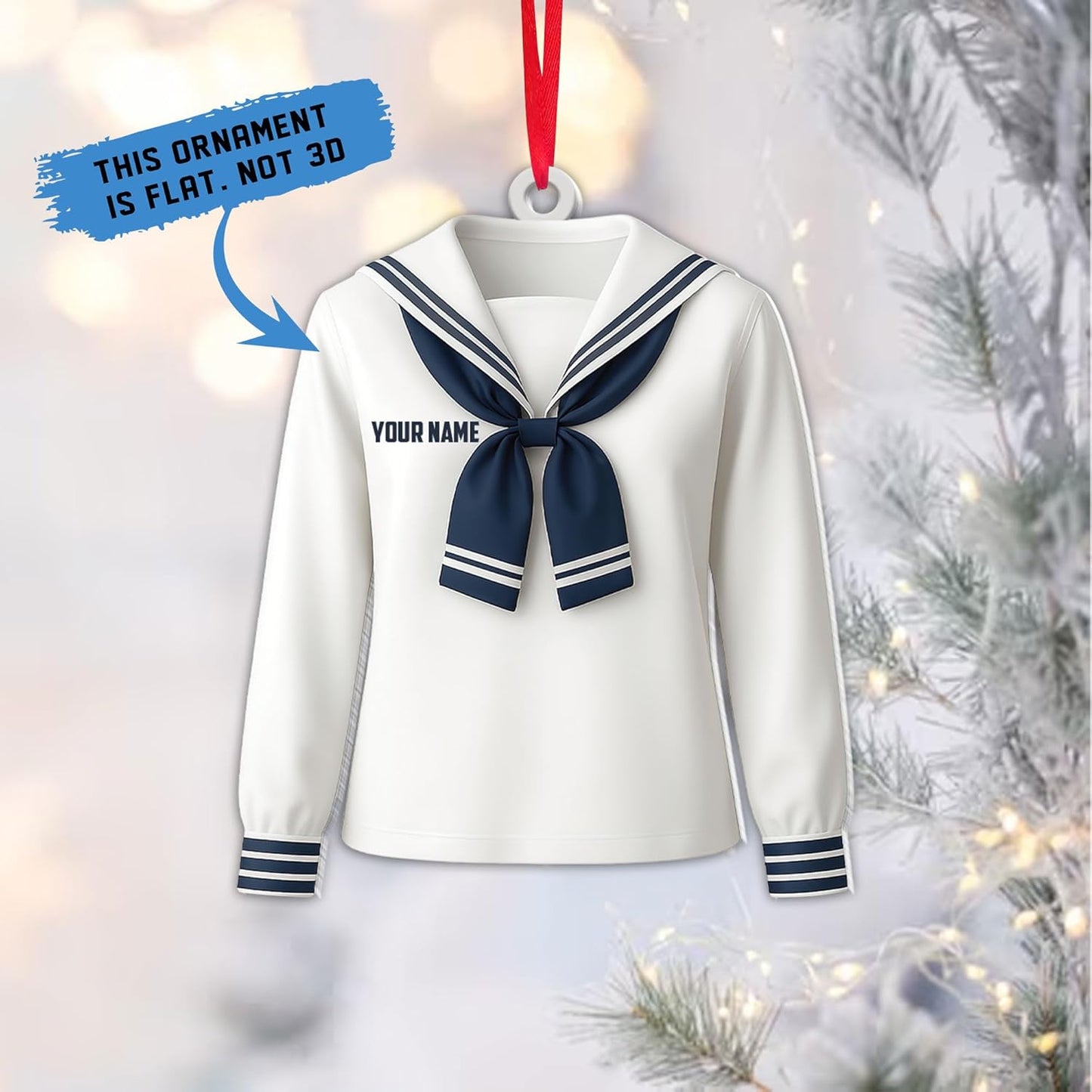 Personalized Sailor Ornament – Custom Captain Sailor Acrylic Ornament, Unique Sailing Glass Keepsake, Navy Captain Holiday Gift for Sailors TS18