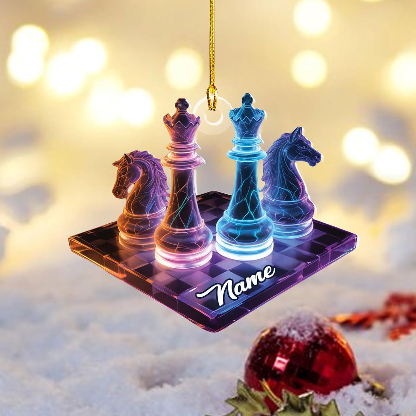 Personalized Name Chess Ornament Gift for Men Women Chess Team Player N26