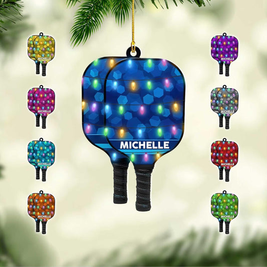 Personalized Pickleball Paddle Ornament – Pickleball Christmas Ornament NH2