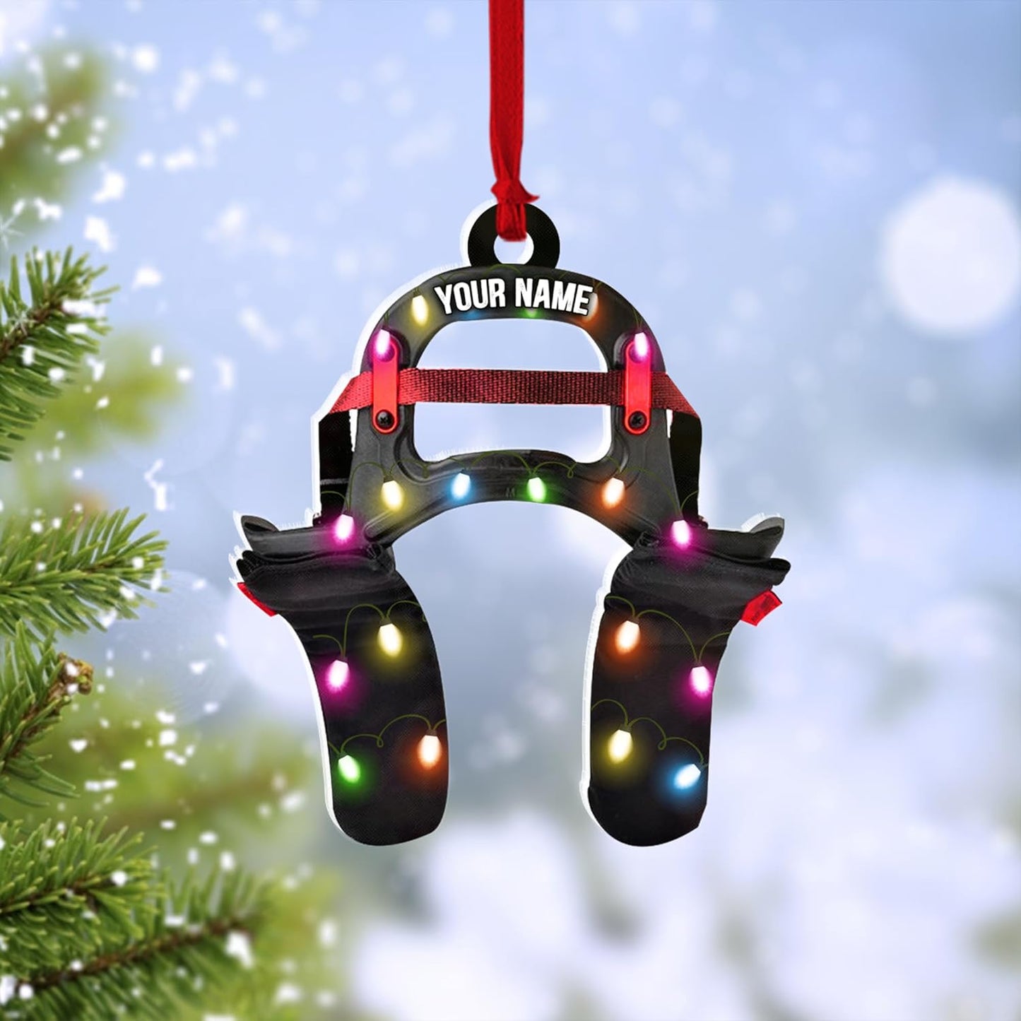 Personalized Racecar Ornament – Custom Acrylic Hot Rod Engine Design, Automotive Christmas Keepsake TDR12