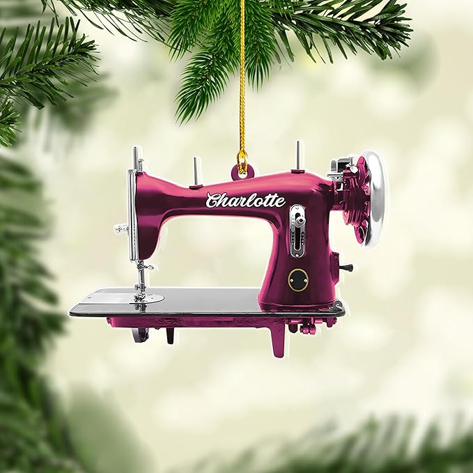Custom Sewing Machine Ornament - Christmas Ornament Gift for Sewing Lovers LL28