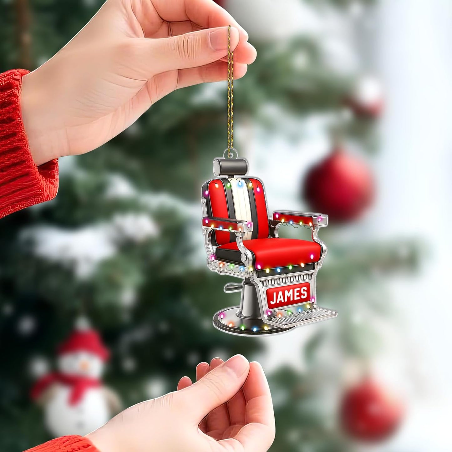 Personalized Hair Stylist Ornament – Christmas Barber Chair Ornament