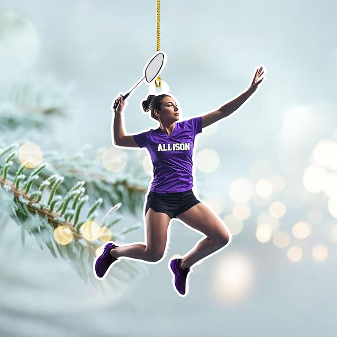 Pesonalized Christmas Gift for Badminton Players, Sports Lovers Badminton Ornament LL49