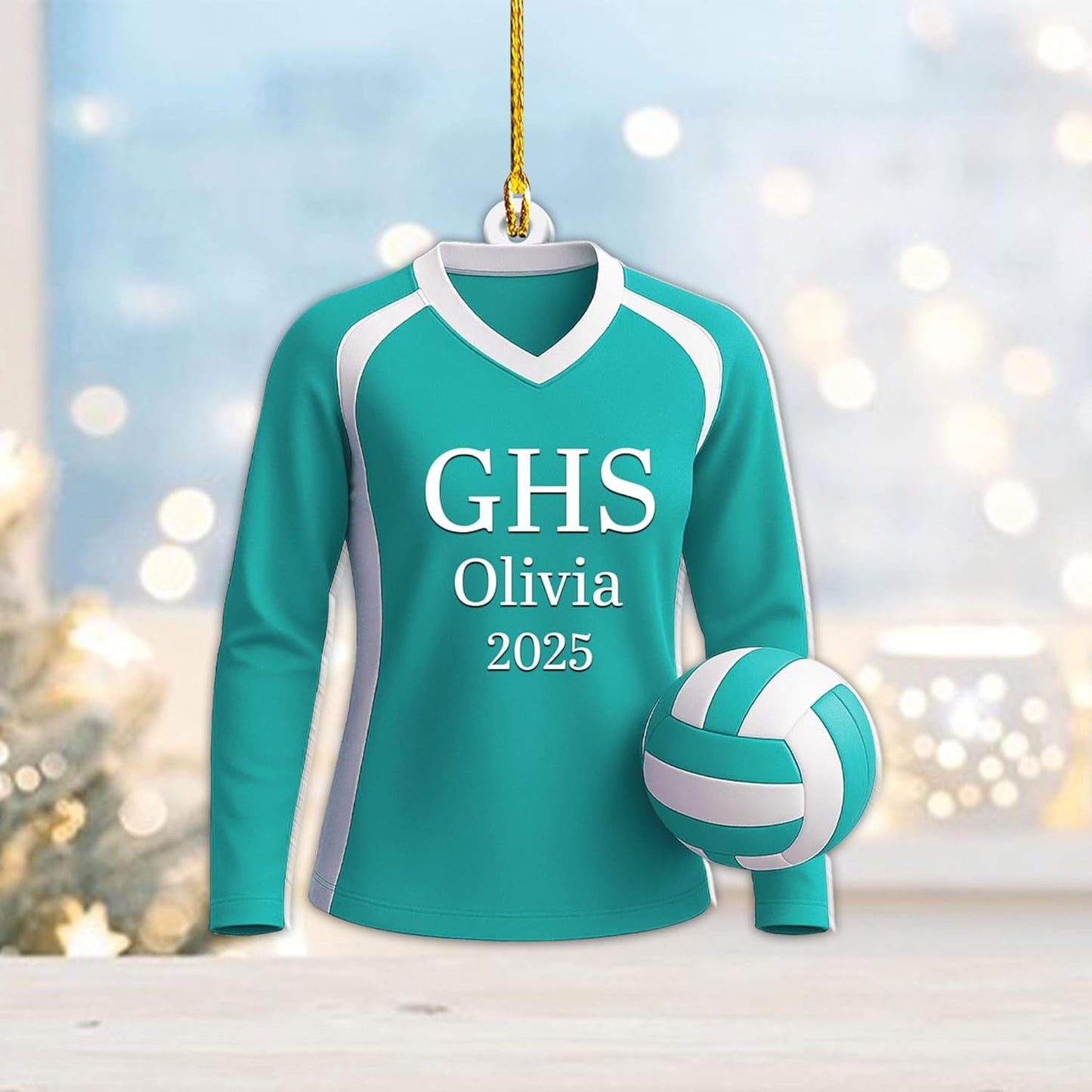 Personalized Volleyball Christmas Ornament – Custom Name Acrylic Ornament, Team Sports Holiday Decor, Volleyball Player Gift, Custom Xmas Keepsake TV4
