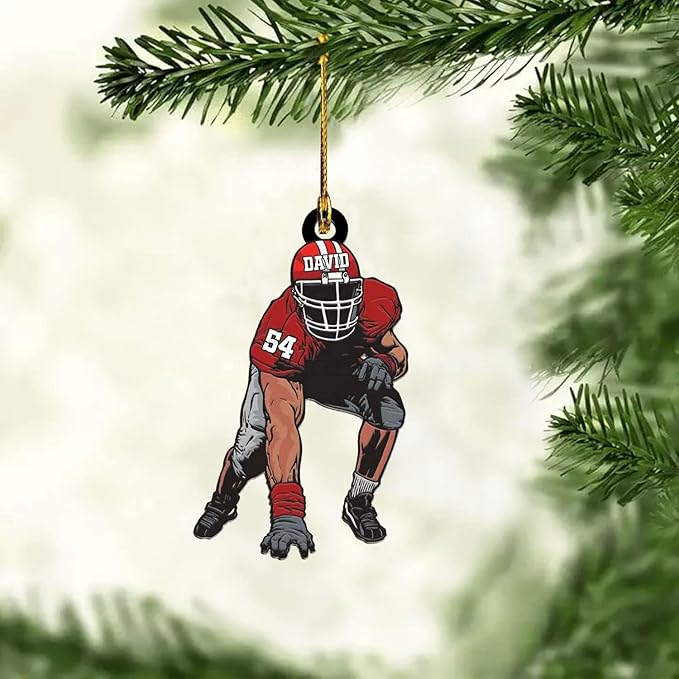 Custom Football Player Ornament - American Football Ornament Gift LL36