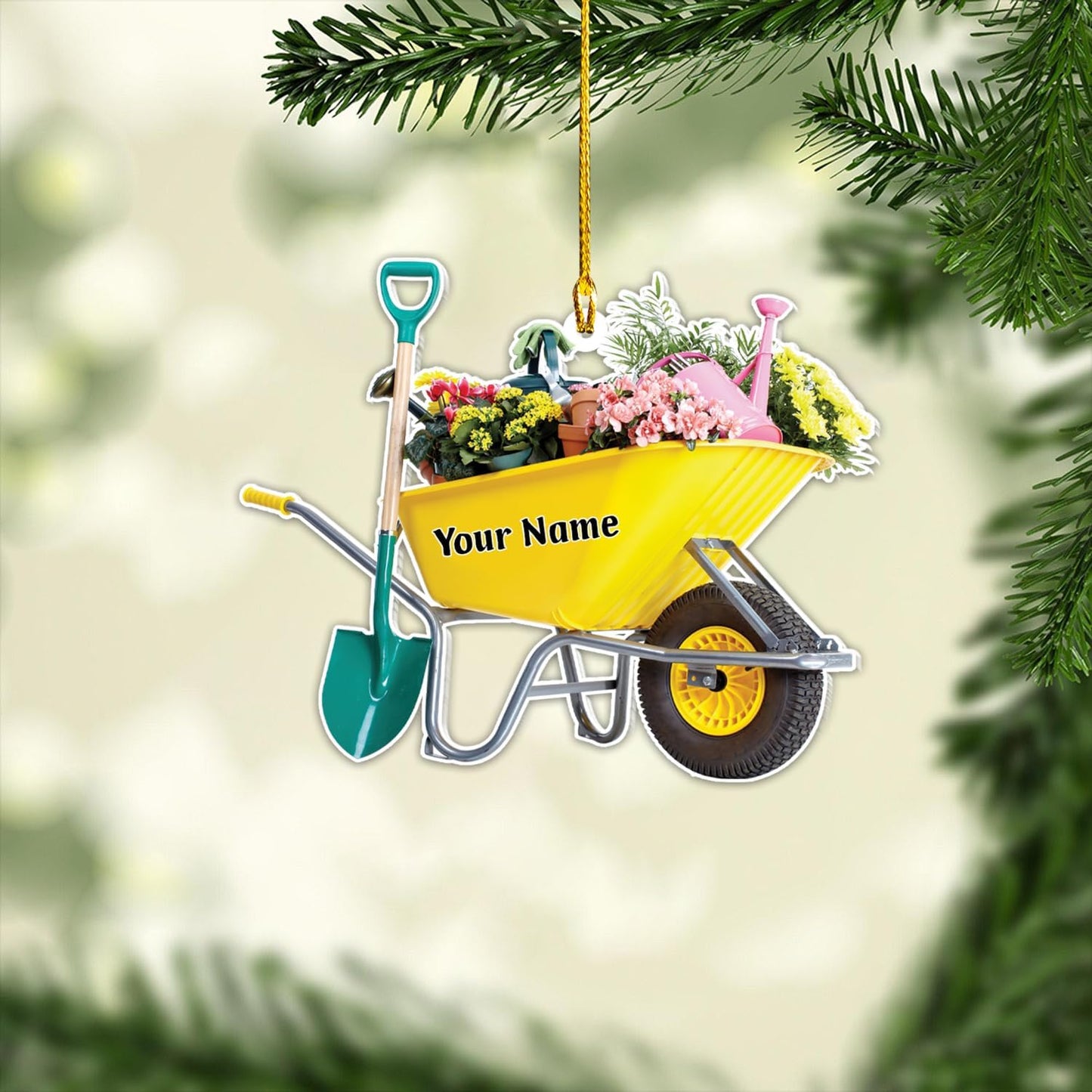 Custom Name Garden Equipment Ornament | Gardener Christmas Tree Decor Gift for Plant & Nature Lovers TG84