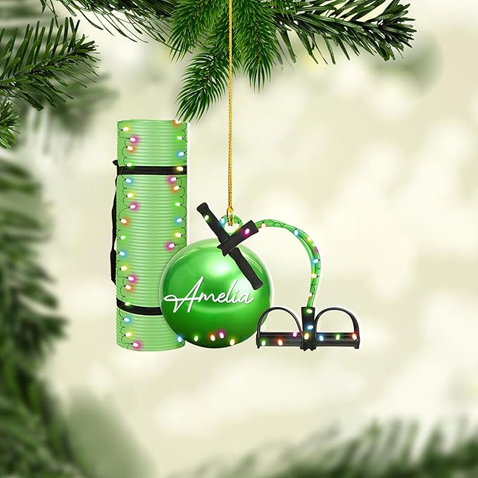 Personalized Pilates Christmas Ornament - Custom Pilates Gift for Women LL2