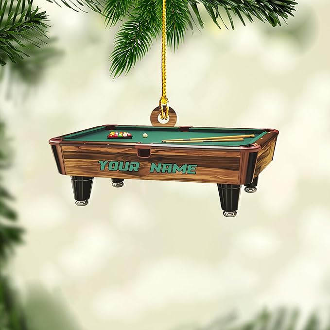 Personalized Billiards Ornament 2025, Billiards Christmas Ornaments N01