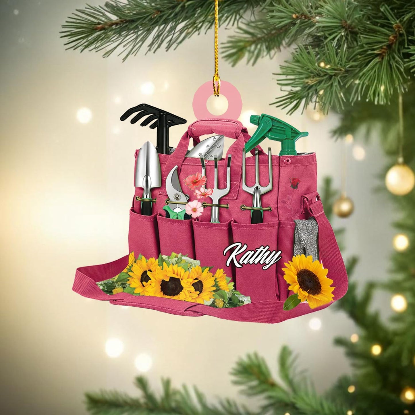Custom Name Garden Equipment Ornament | Gardener Christmas Tree Decor Gift for Plant & Nature Lovers TG89