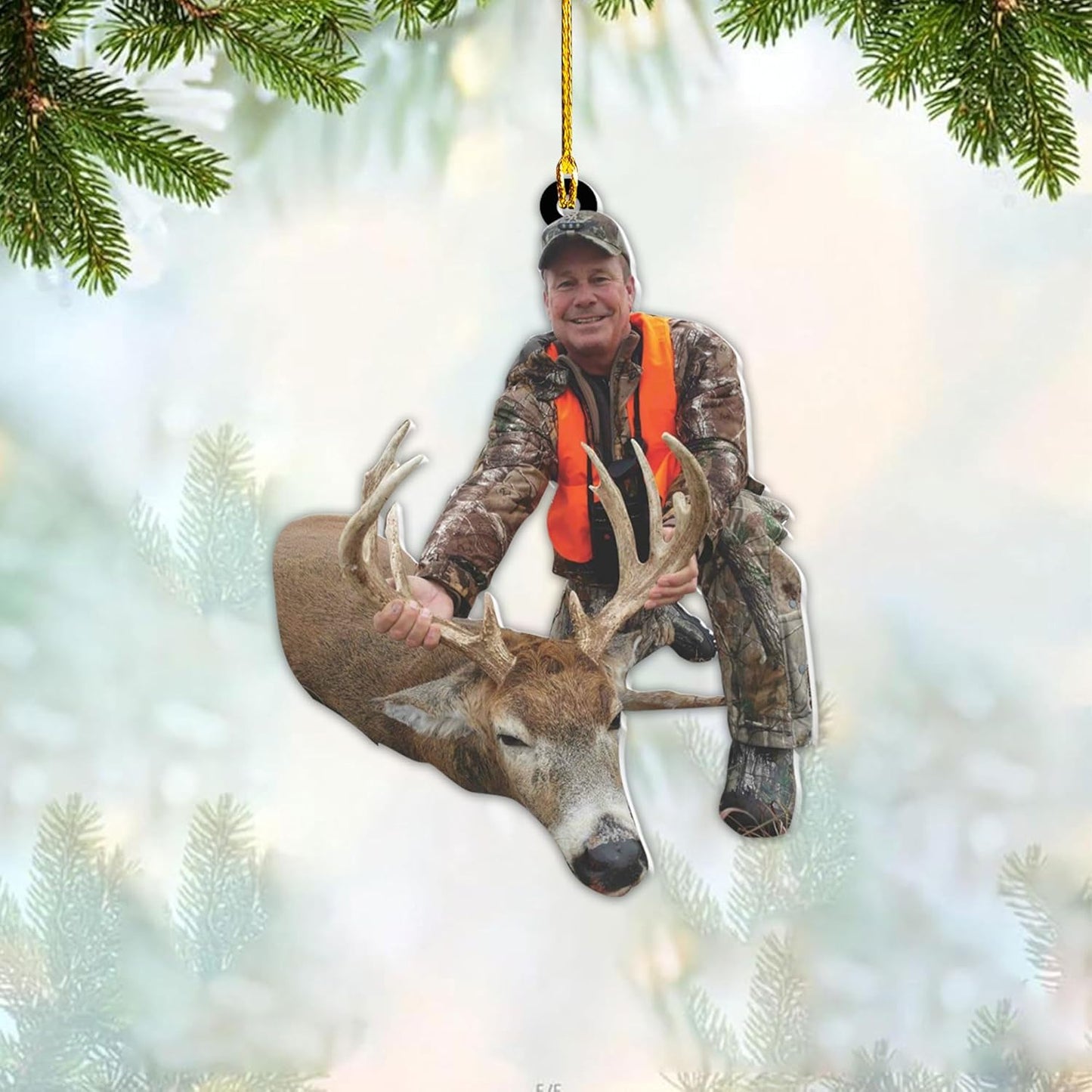 Personalized Hunting Ornament, Hunter Christmas Acrylic Ornament 2025 T08