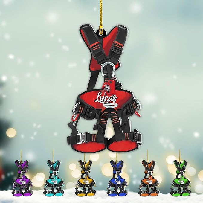 Personalized Climbing Ornament - Custom Rock Climber Christmas Gift for Mountaineers LL4