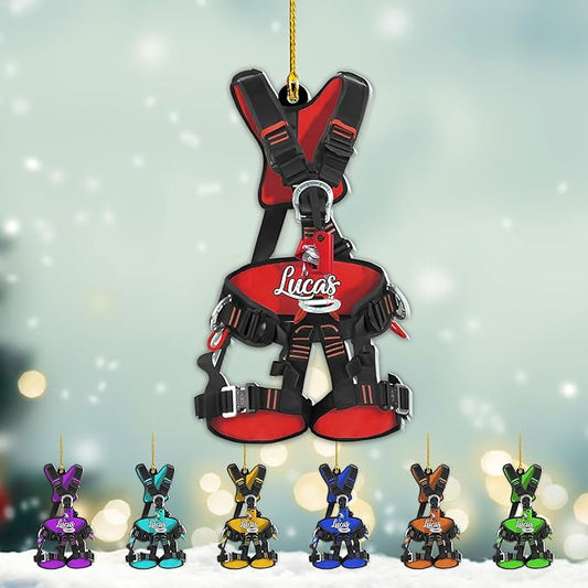 Personalized Climbing Ornament - Custom Rock Climber Christmas Gift for Mountaineers LL4