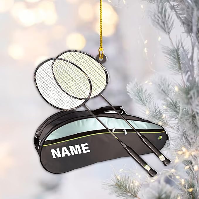 Personalized Badminton Ornament, Custom Christmas Gift for Players, Sports Lovers LL5