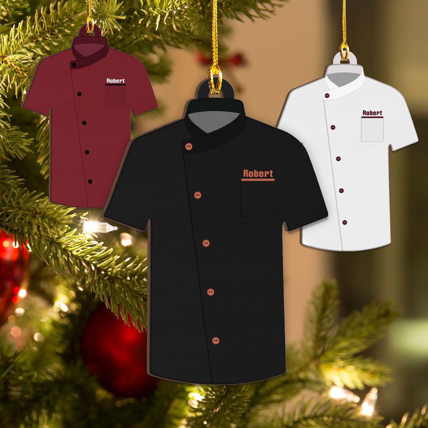 Personalized Chef Hat Ornament, Custom Cooking Baking Ornament for Christmas Tree N27