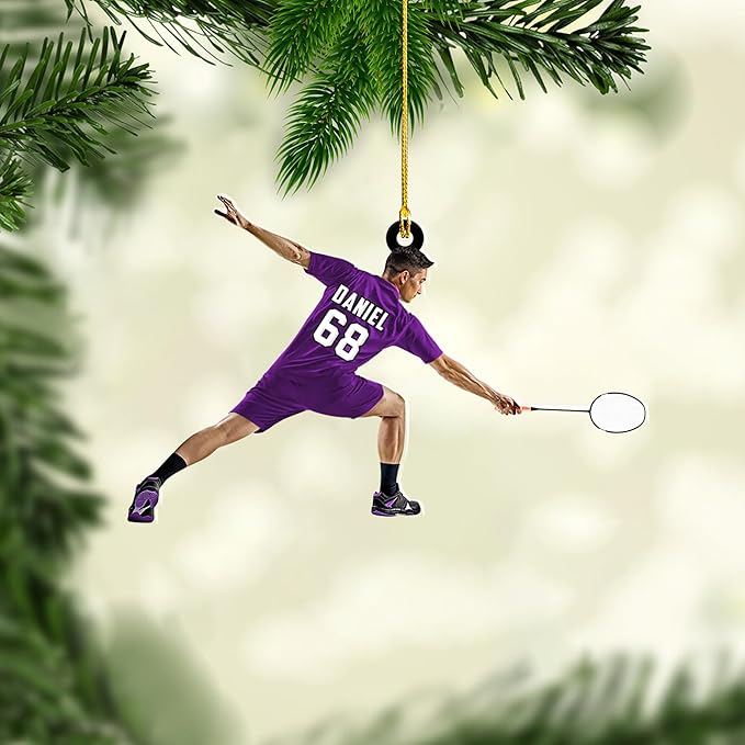 Pesonalized Christmas Gift for Badminton Players, Sports Lovers Badminton Ornament LL31