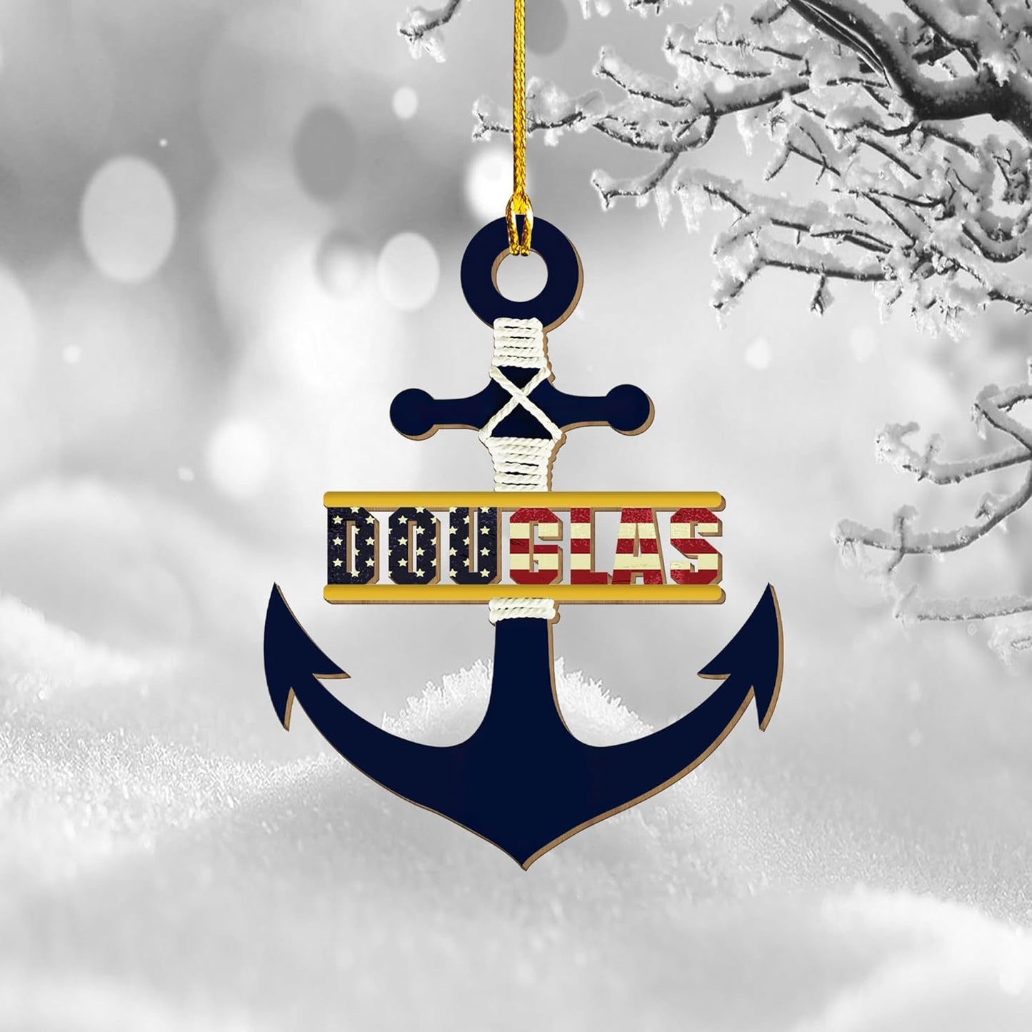 Personalized Sailor Ornament – Custom Captain Sailor Acrylic Ornament, Unique Sailing Glass Keepsake, Navy Captain Holiday Gift for Sailors TS7