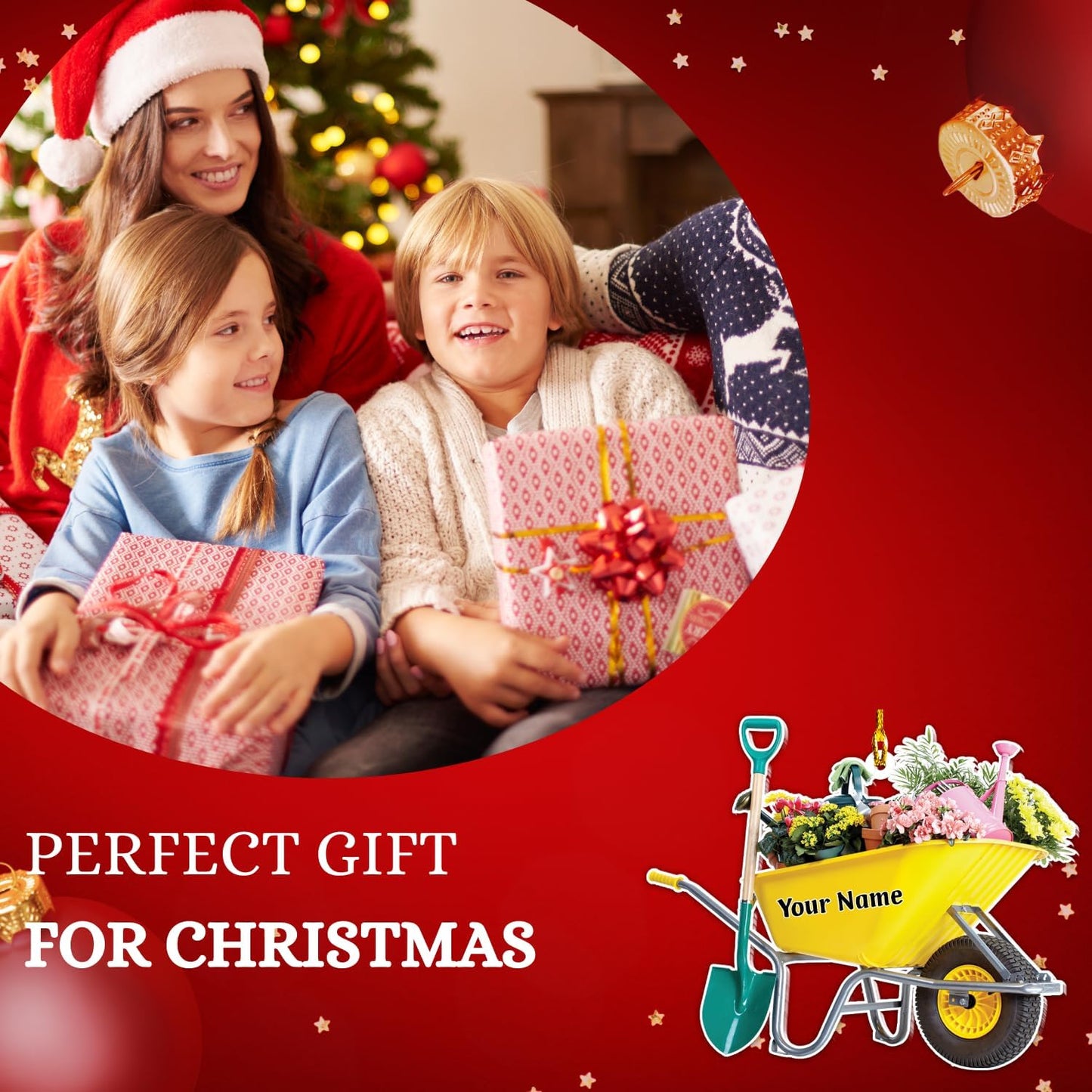 Custom Name Garden Equipment Ornament | Gardener Christmas Tree Decor Gift for Plant & Nature Lovers TG84