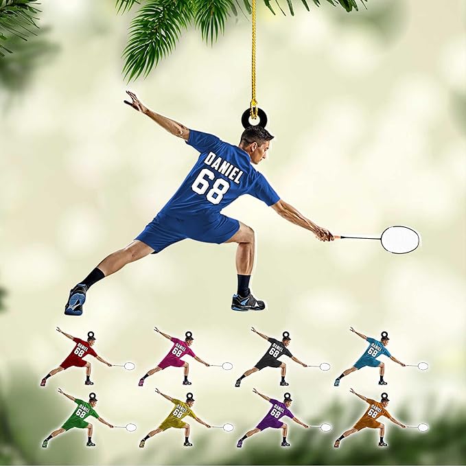 Pesonalized Christmas Gift for Badminton Players, Sports Lovers Badminton Ornament LL31