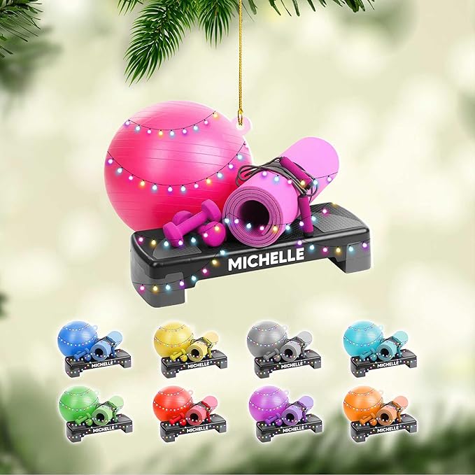 Personalized Pilates Christmas Ornament - Custom Pilates Gift for Women LL3