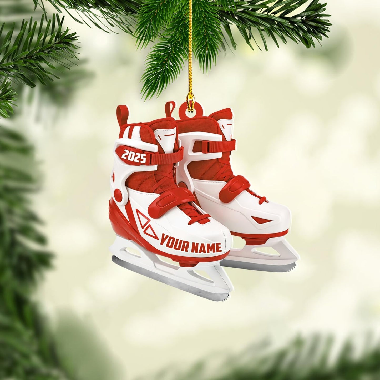 Personalized Ice Skating Christmas Ornament N08