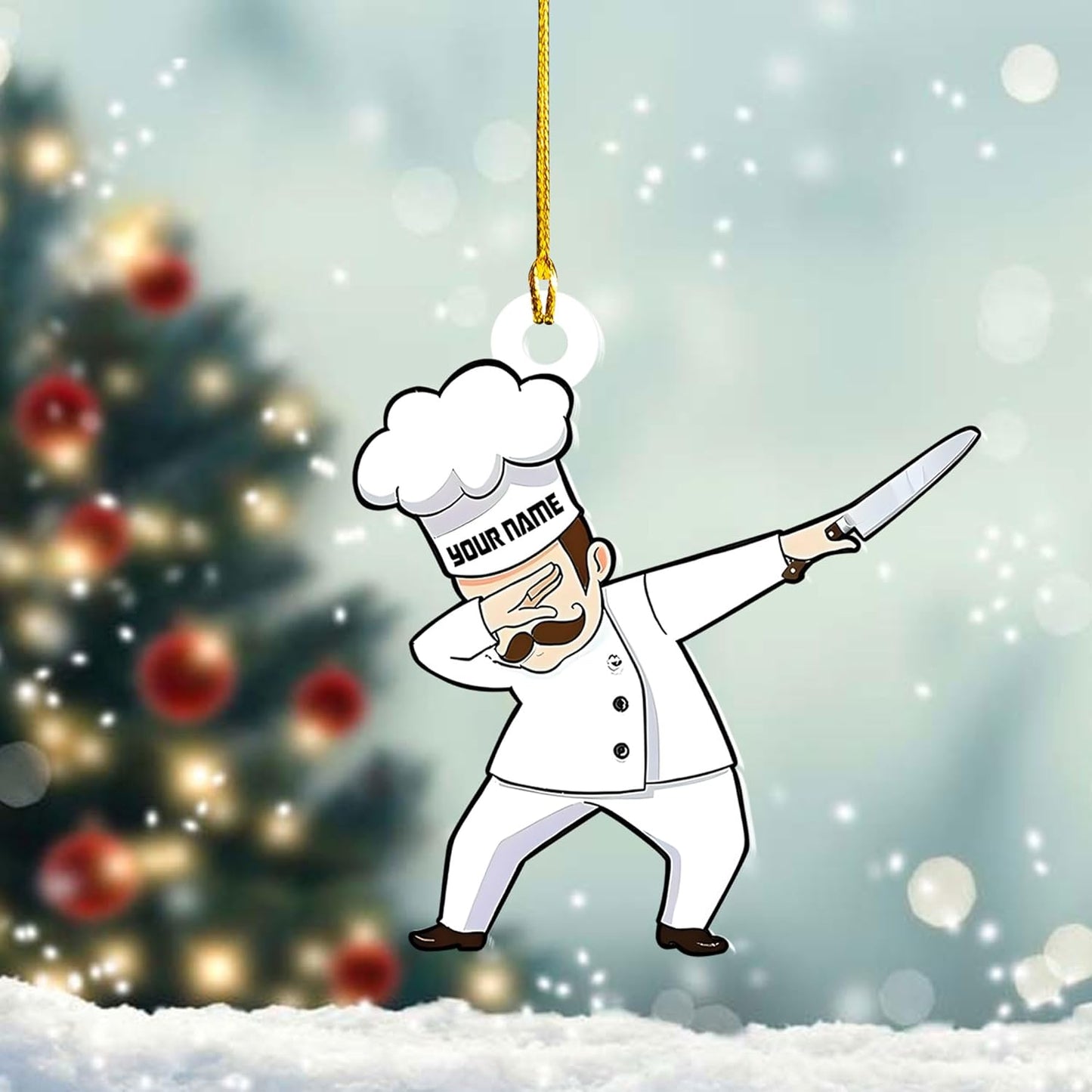 Personalized Chef Christmas Ornament 2025, Custom Chef Hat & Uniform Ornaments for Christmas Tree Gifts N09