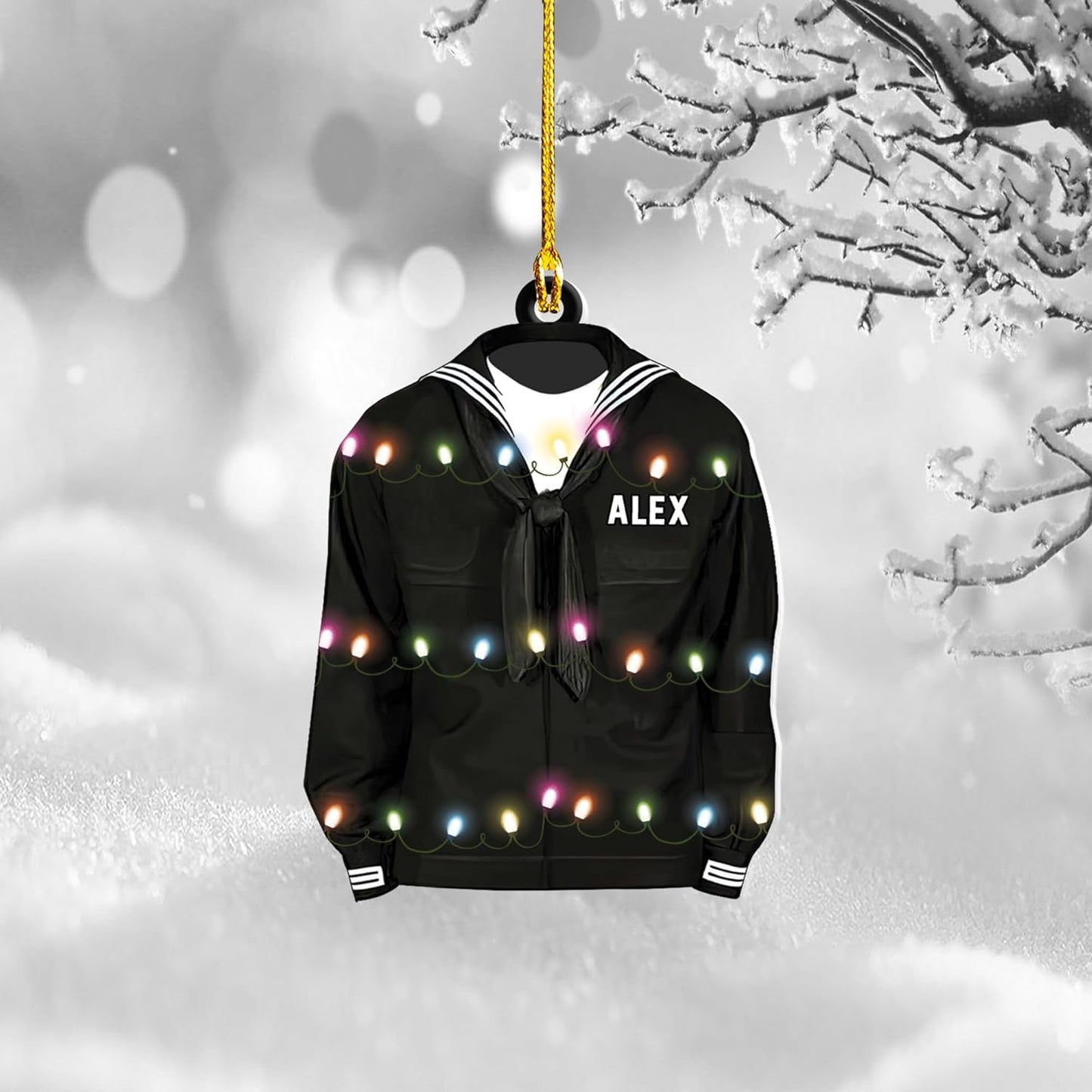 Personalized Sailor Ornament – Custom Captain Sailor Acrylic Ornament, Unique Sailing Glass Keepsake, Navy Captain Holiday Gift for Sailors TS6