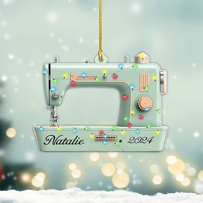 Custom Sewing Machine Ornament - Christmas Ornament Gift for Sewing Lovers LL23