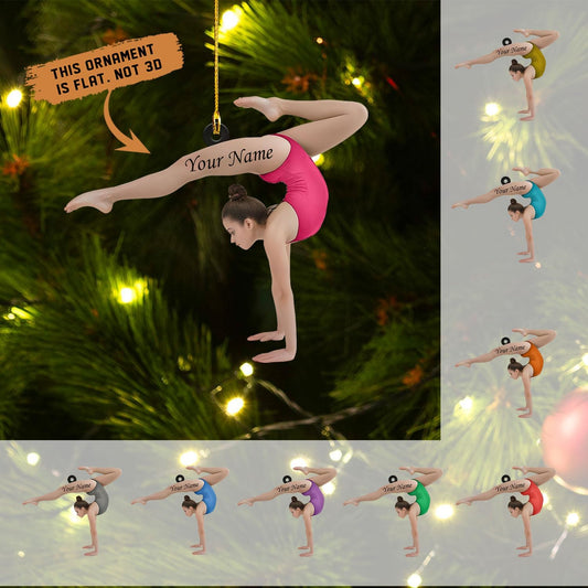 Personalized Name Gymnastics Ornament 2025, Girl Gymnast Ornaments  for Xmas C19