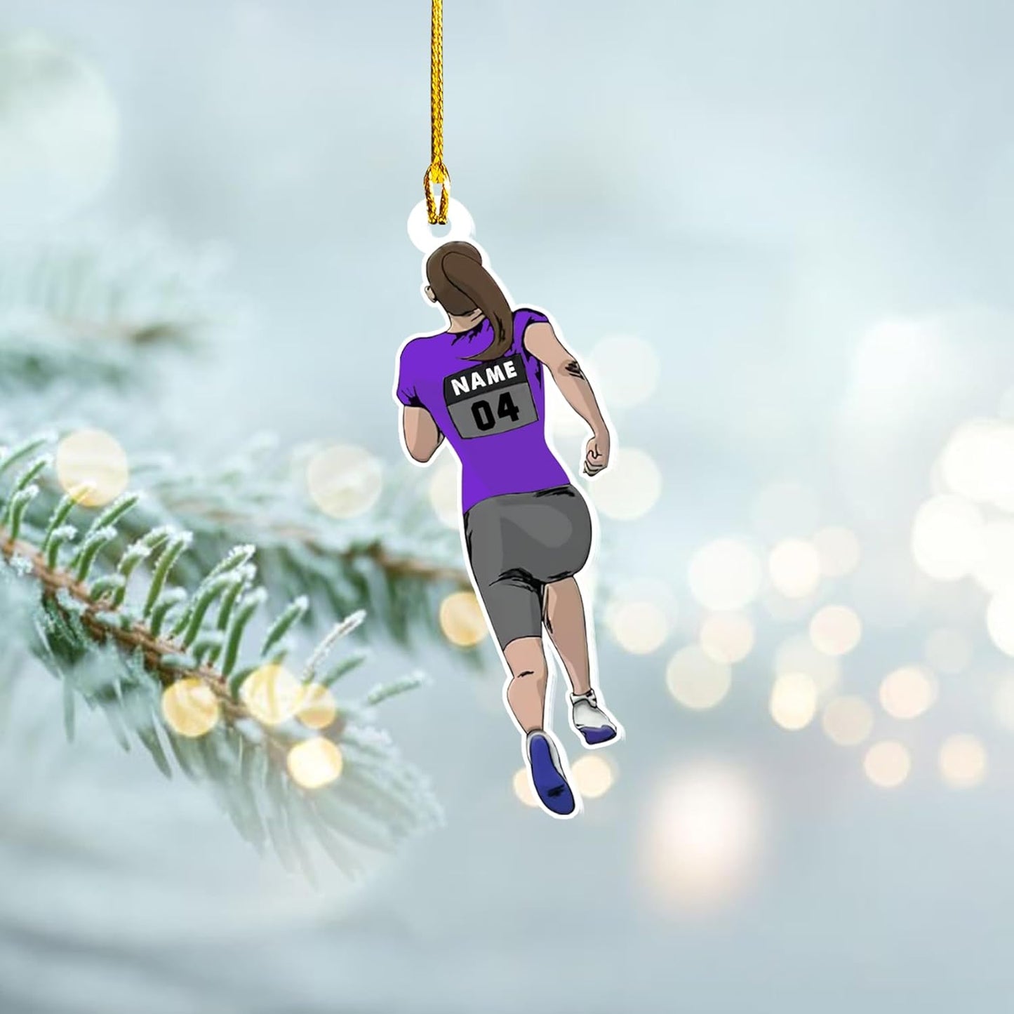 Personalized Marathon Ornament – Custom Name Acrylic Running Christmas Decoration, Runner Gift TM26