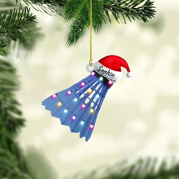 Custom Christmas Gift for Badminton Players, Sports Lovers Badminton Ornament LL21