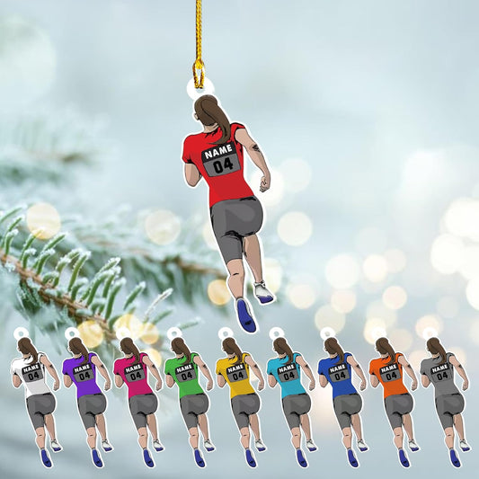 Personalized Marathon Ornament – Custom Name Acrylic Running Christmas Decoration, Runner Gift TM26
