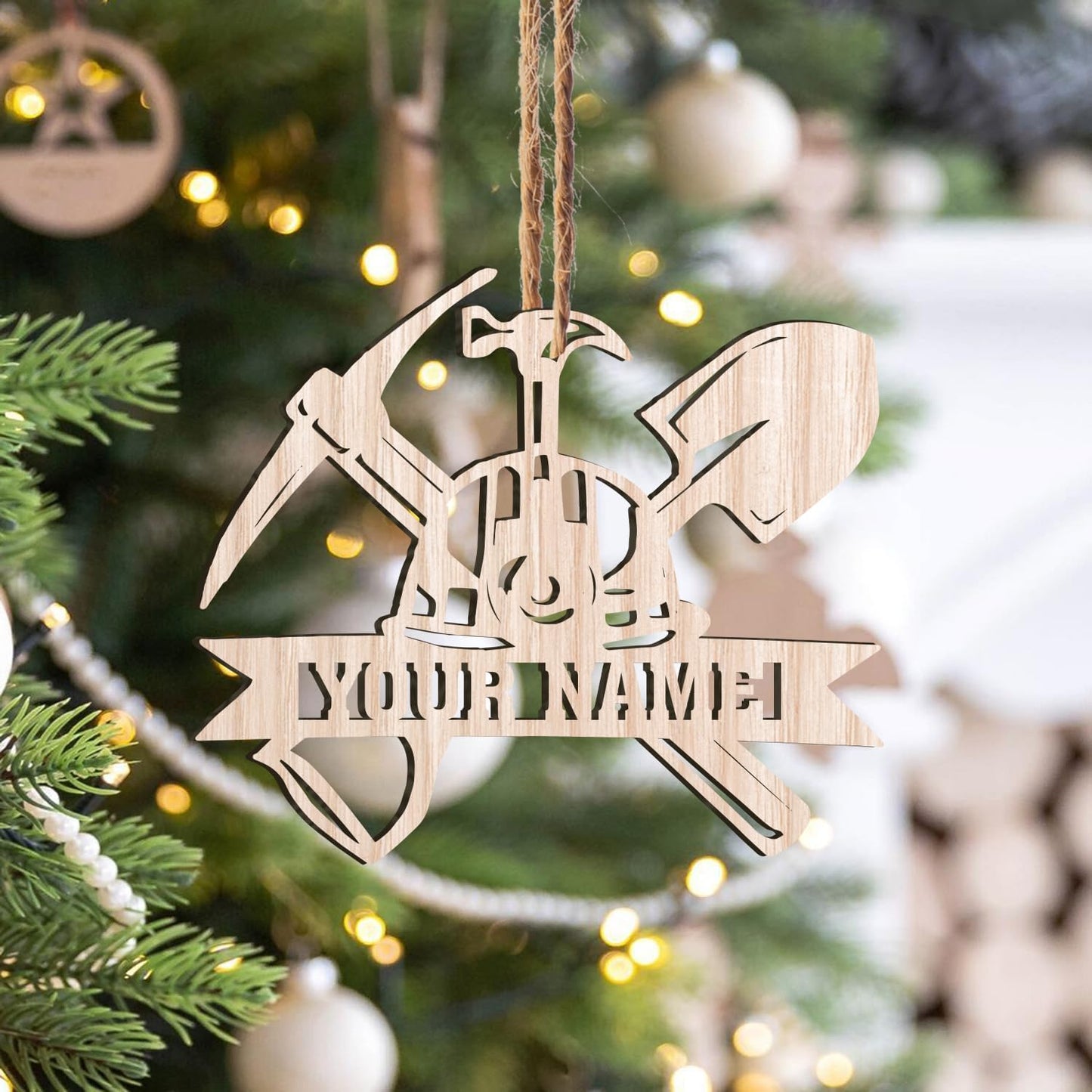 Custom Coal Miner Christmas Ornament – Personalized Name Decor Cmn20