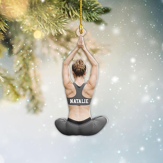 Personalized Yoga Lovers Ornament - Custom Yoga Christmas Decoration Gift LL14