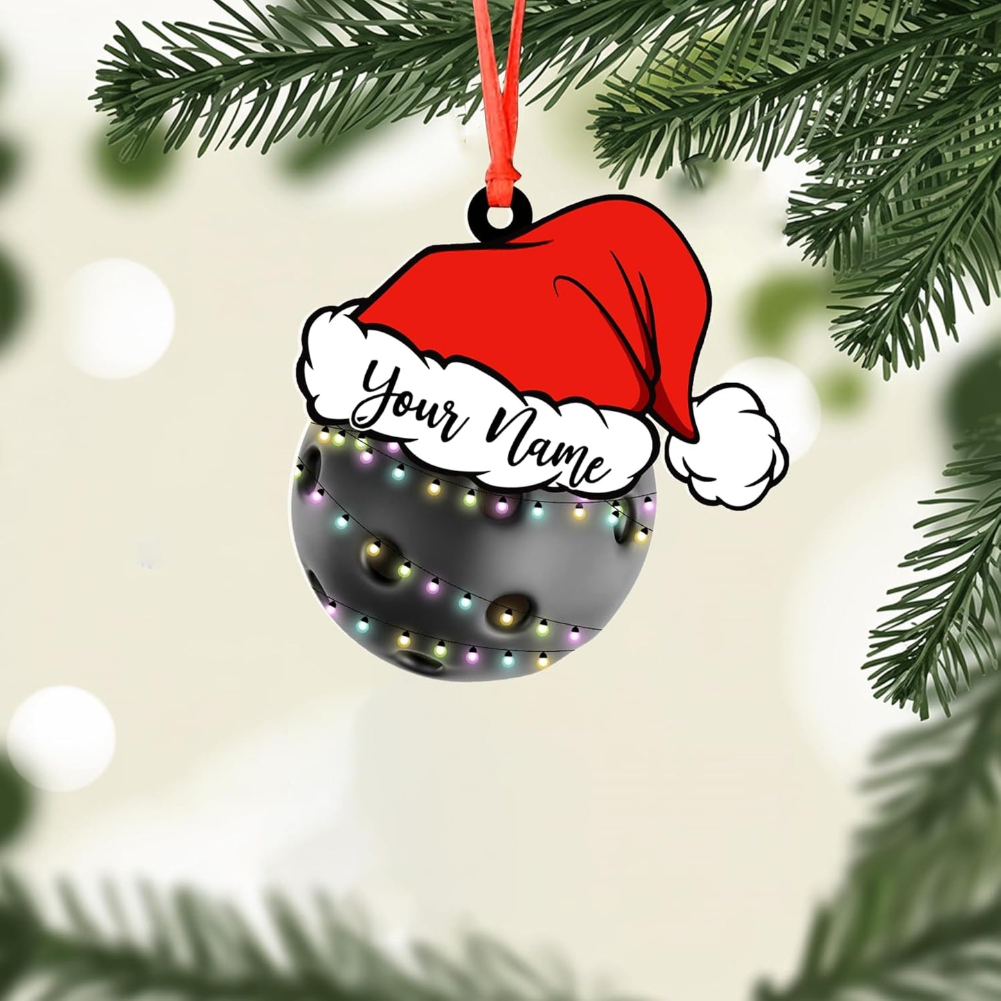 Custom Name Pickleball Christmas Ornament