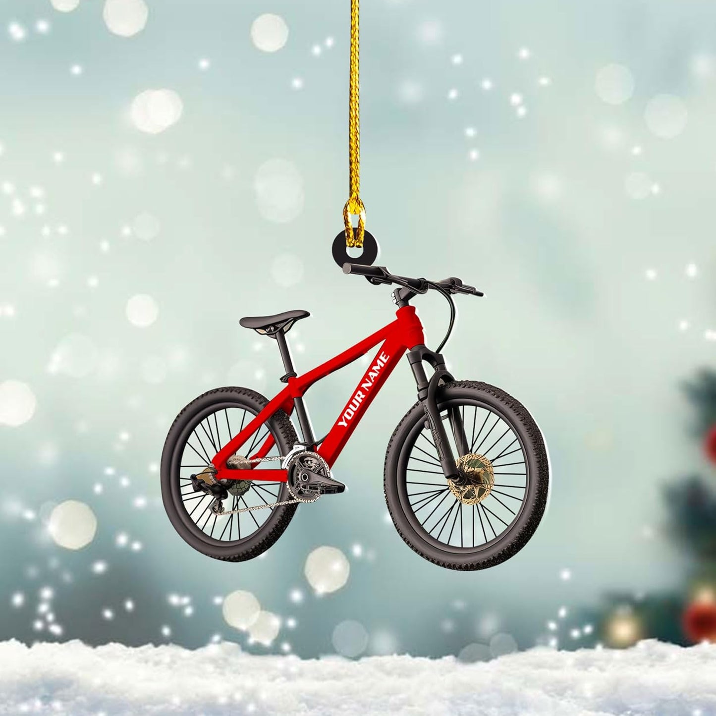 Custom Name Bicycle Acrylic Ornament – Personalized Cycling Gift, Christmas Tree Decor for Bikers 2025 TC40