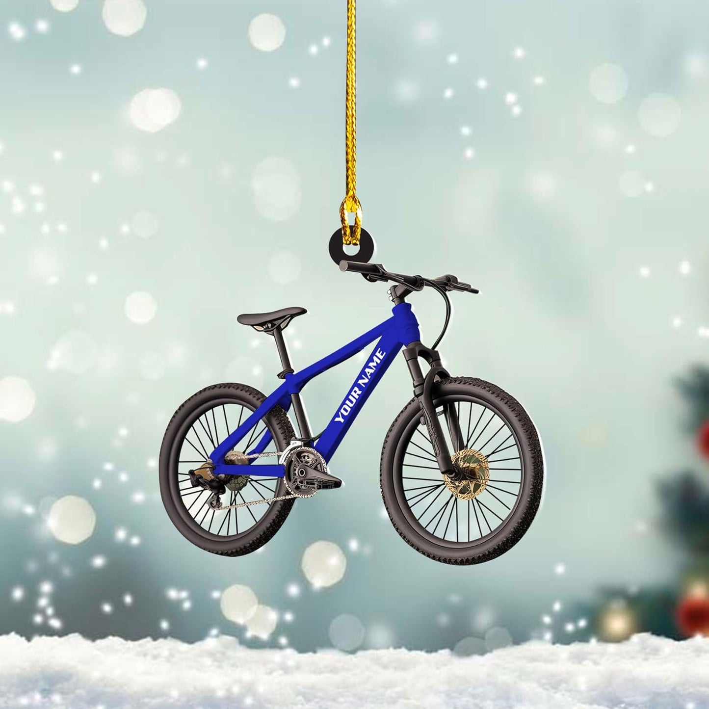 Custom Name Bicycle Acrylic Ornament – Personalized Cycling Gift, Christmas Tree Decor for Bikers 2025 TC40